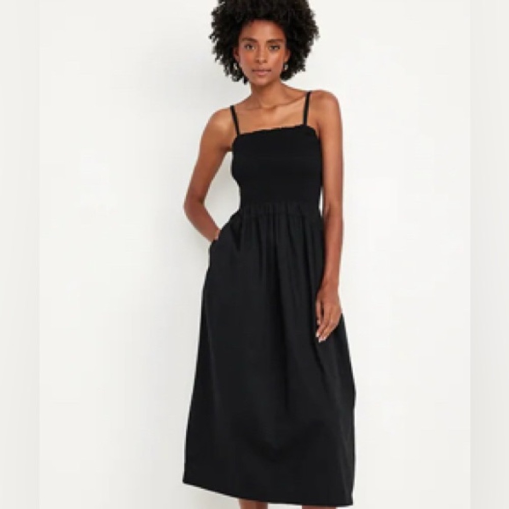 Old Navy Fit and Flare Smocked Midi Dress